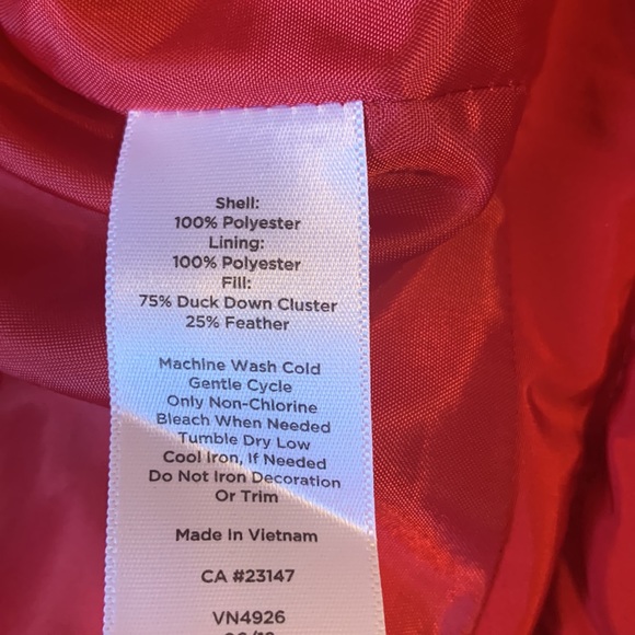 Talbots Duck Down Red Puffer Vest - Picture 4 of 7